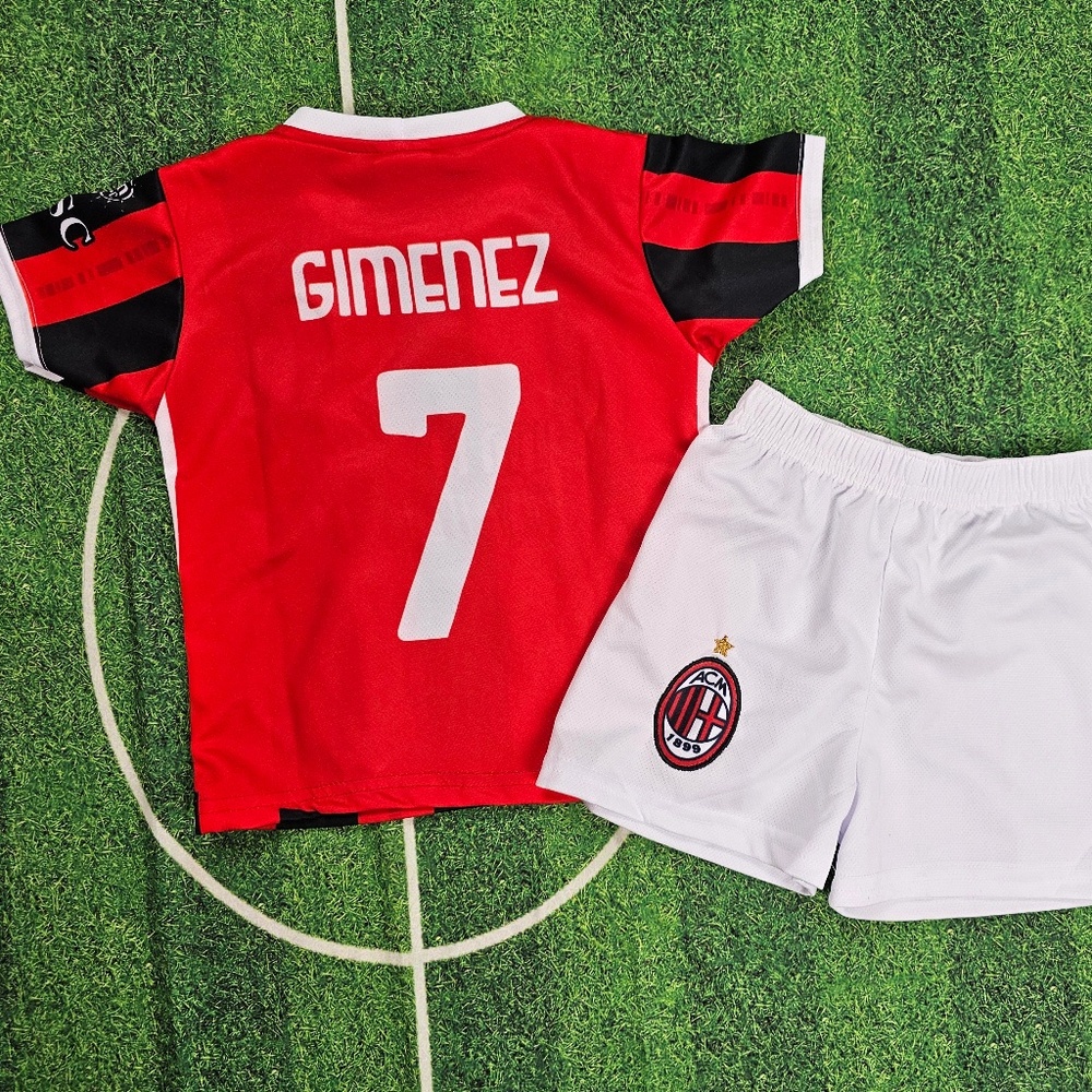 AC Milan GIMENEZ #7 Kids Soccer Jersey Kit Youth/AC Milan jersey GIMENEZ #7